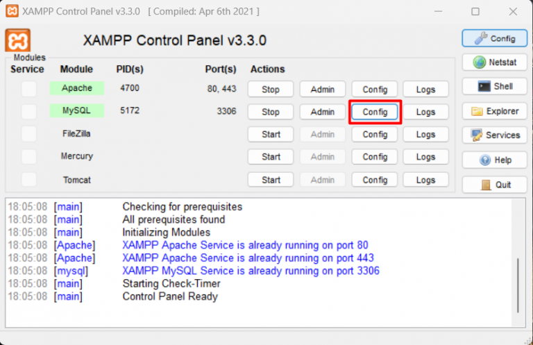 How To Change Port No To The Mysql In The Xampp Techtechinfo